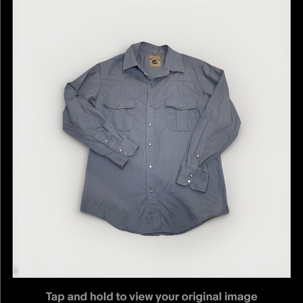 Classic Blue Pearl Button-Down Shirt for Men